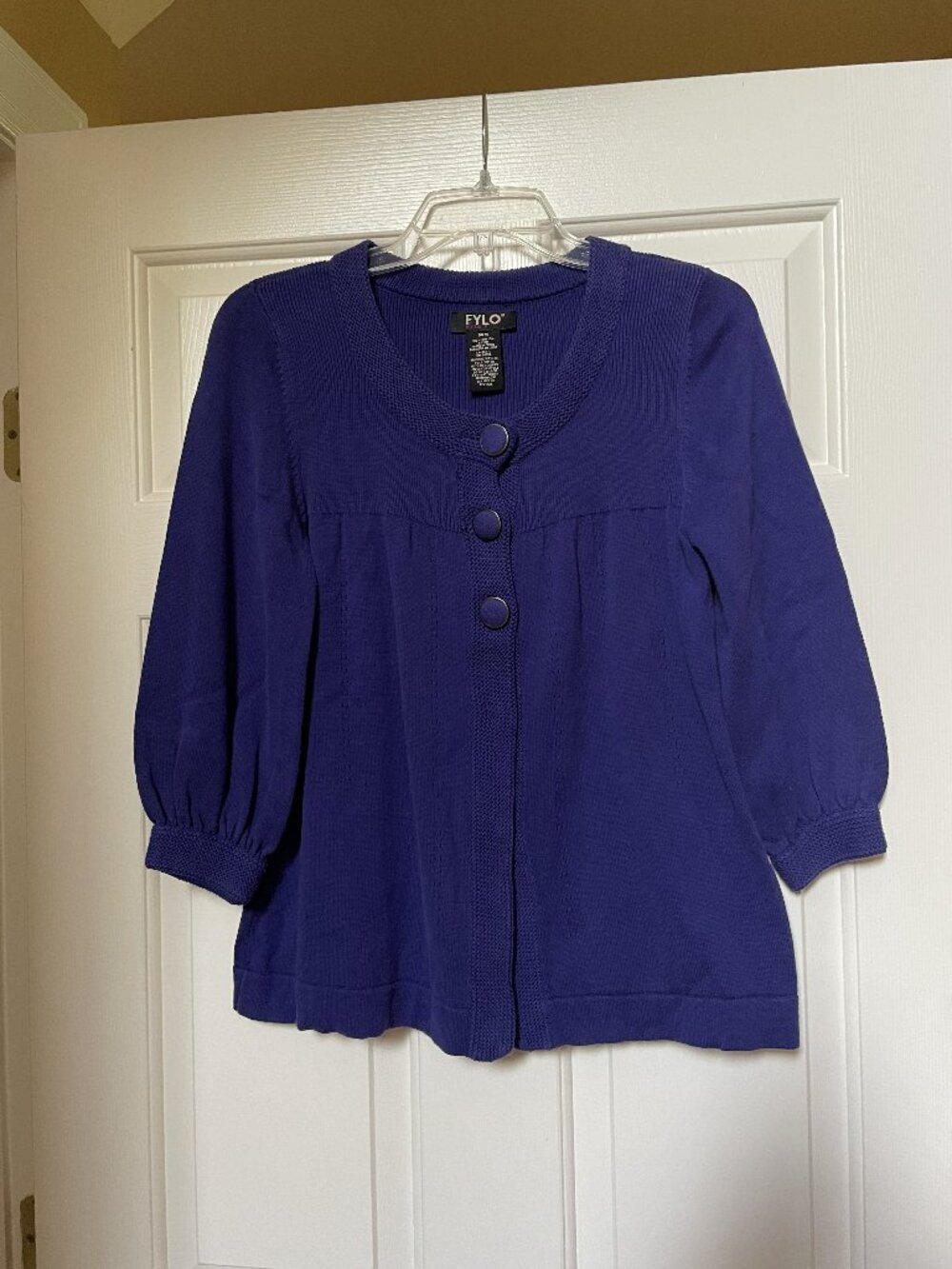 Blue FYLO 100% Cotton Cardigan size M